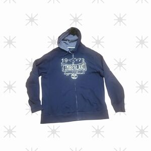 Timberland Black Zip-Up Hoodie with Hood and Logo